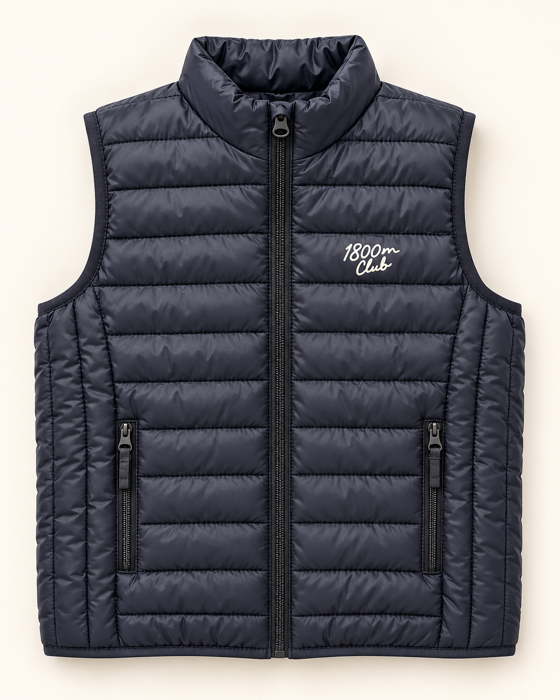 Front studio product image of the 1800m Club French Navy kids padded vest