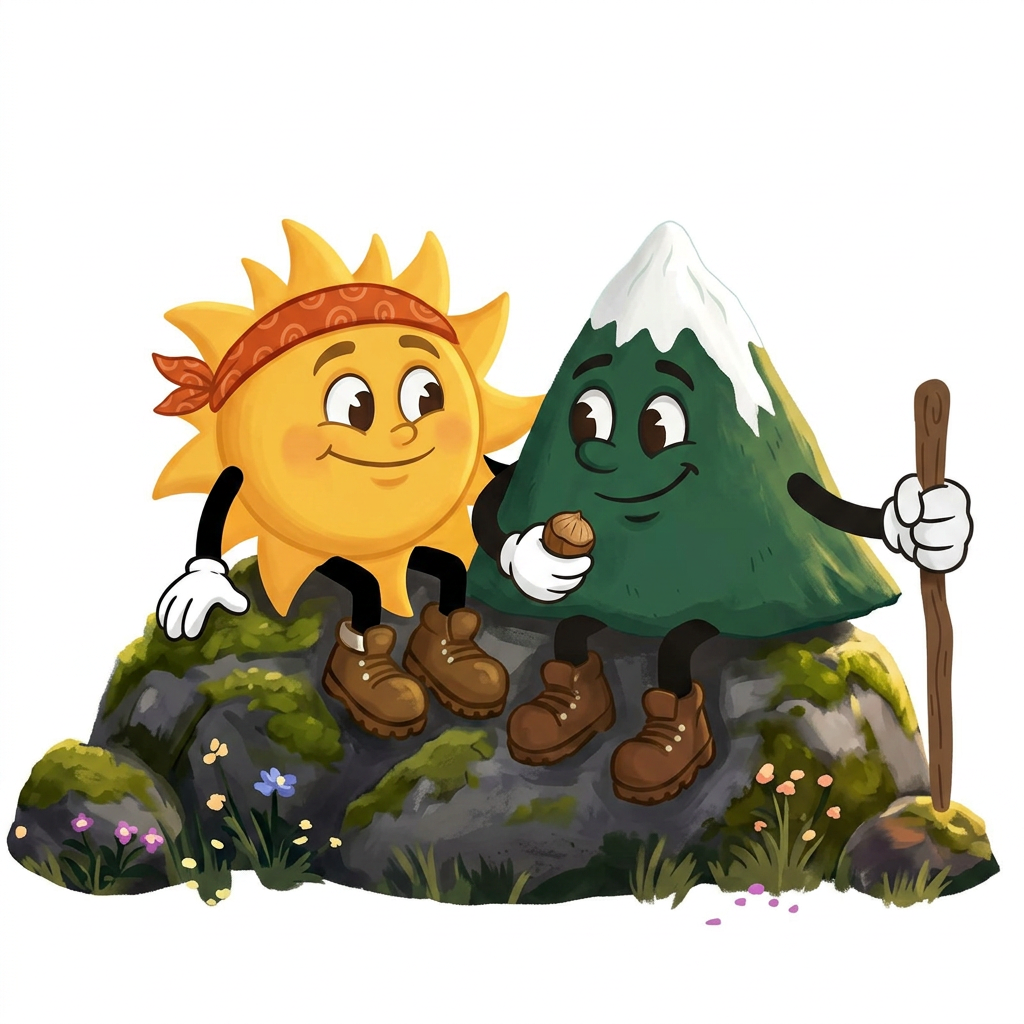 Ray und Monty sitzen gemeinsam auf einem Felsen